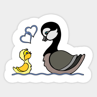 Baby goose and mom Sticker